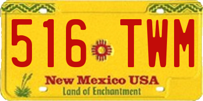 NM license plate 516TWM