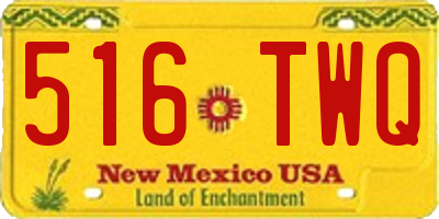 NM license plate 516TWQ