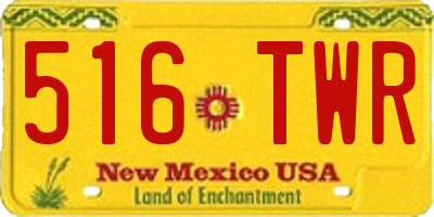 NM license plate 516TWR