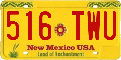 NM license plate 516TWU