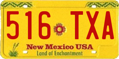 NM license plate 516TXA
