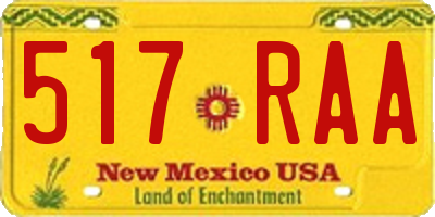 NM license plate 517RAA