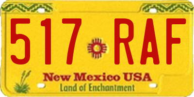 NM license plate 517RAF
