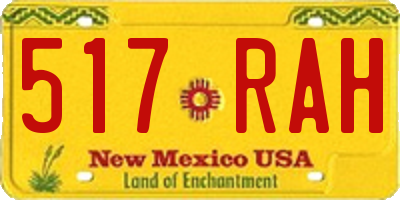 NM license plate 517RAH