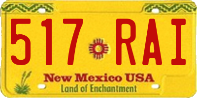 NM license plate 517RAI