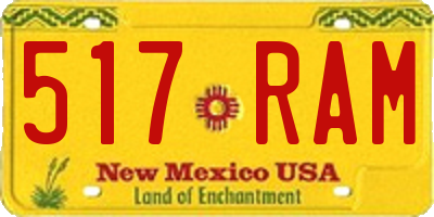 NM license plate 517RAM