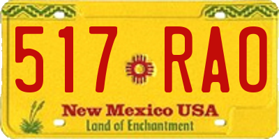 NM license plate 517RAO