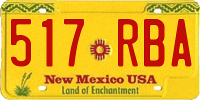 NM license plate 517RBA