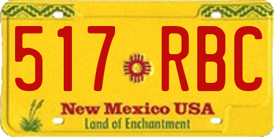 NM license plate 517RBC