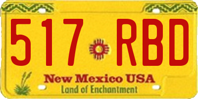 NM license plate 517RBD