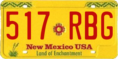 NM license plate 517RBG