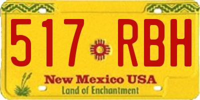 NM license plate 517RBH
