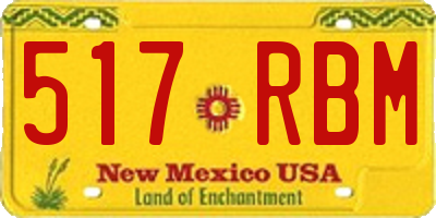 NM license plate 517RBM
