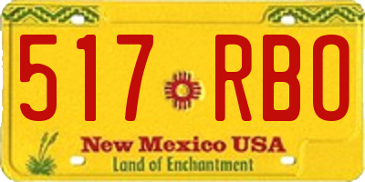 NM license plate 517RBO