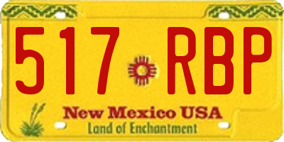 NM license plate 517RBP