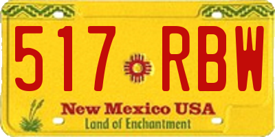 NM license plate 517RBW