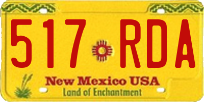 NM license plate 517RDA