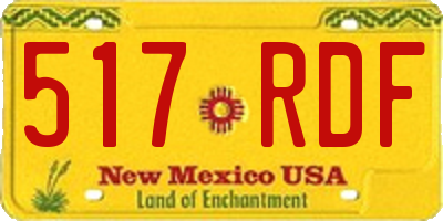 NM license plate 517RDF