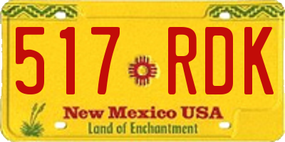 NM license plate 517RDK