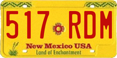 NM license plate 517RDM