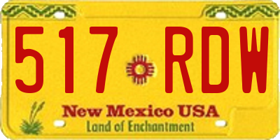 NM license plate 517RDW