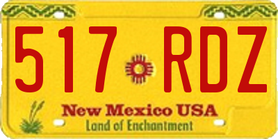 NM license plate 517RDZ