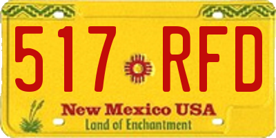 NM license plate 517RFD
