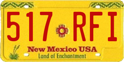 NM license plate 517RFI