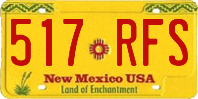 NM license plate 517RFS