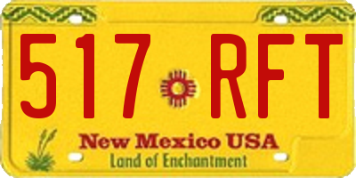 NM license plate 517RFT