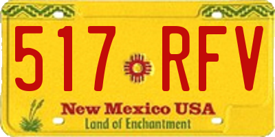 NM license plate 517RFV