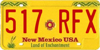 NM license plate 517RFX