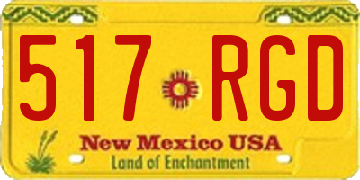 NM license plate 517RGD