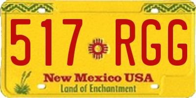 NM license plate 517RGG