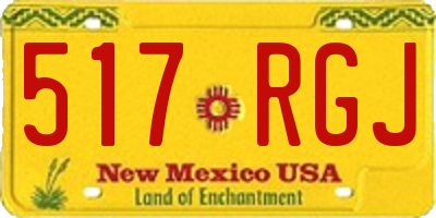 NM license plate 517RGJ