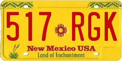 NM license plate 517RGK