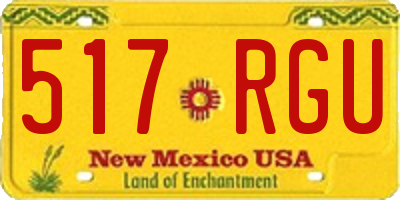 NM license plate 517RGU