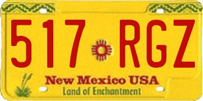 NM license plate 517RGZ