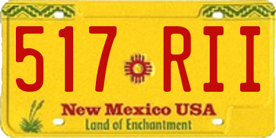 NM license plate 517RII