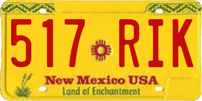 NM license plate 517RIK