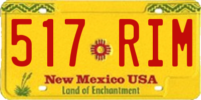 NM license plate 517RIM