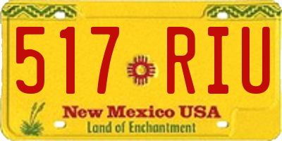 NM license plate 517RIU