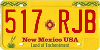 NM license plate 517RJB