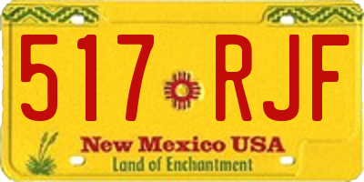 NM license plate 517RJF