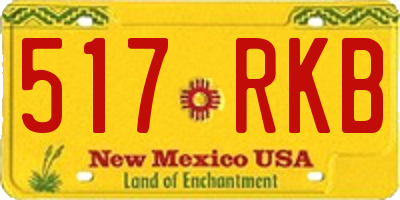 NM license plate 517RKB