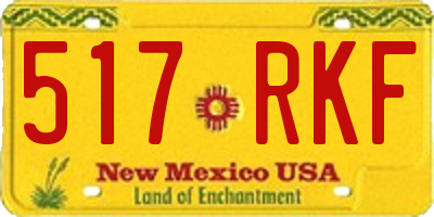 NM license plate 517RKF