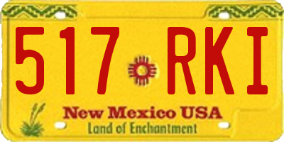 NM license plate 517RKI