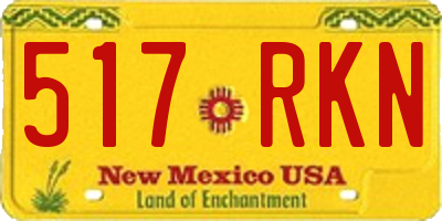 NM license plate 517RKN