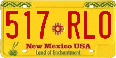 NM license plate 517RLO