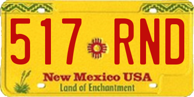 NM license plate 517RND